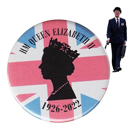 DMKJ Insigne du jubilé de la Reine Elizabeth II - Insigne de 5 cm à la mémoire de la Reine 1926-2022,Insigne d'épingle Royale pour Montrer Votre Respect et Votre Chagrin pour Sa Majesté Cover