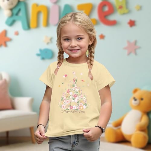 Image of Magical Shirt for Girl Floral Graphic Tshirt Kids Cute Flower Holiday Summer Trip Tee Tops