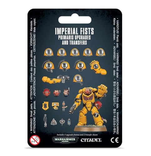 Warhammer 40k Imperial Fists Primaris mejoras de plástico y hoja de transferencias