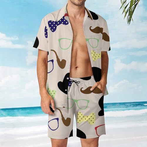 Ensemble Chemise Hawaïenne Imprimé Tropical Short et Pantalon de Plage