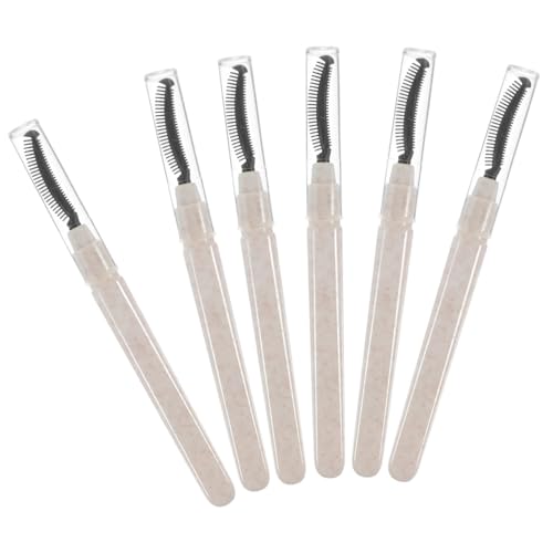 SOESFOUFU Eyelash Brush Set 6pcs Silicone Mascara Wands Lash Tools for Cleansing for False Lashes Travel-size