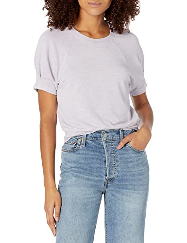 Monrow Women's Hd1070-Supersoft Puff Sleeve Sweatshirt, Light Lavender, Large #TOP14