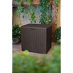 Keter City Outdoor Plastic Storage Box Garden Furniture 57.8 x 44 x 54.8 cm - Brown - Image 3