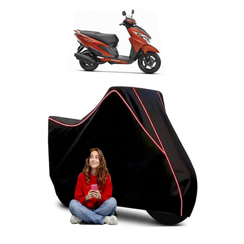 Image of Grazia BS2 Scooty Bike Cover Water Resistant Outdoor Use Universal Fit Scooters Motorcycles Heavy Duty UV Protection Dust Rain Scratch Resistant Elastic Bottom Black Blue Piping