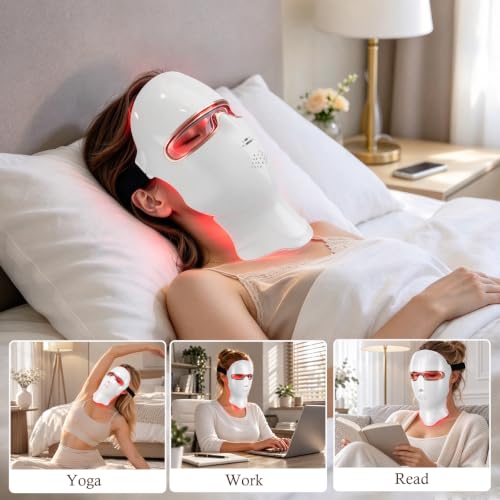 Red Light Therapy Mask for Face, 850nm NIR Treats Acne Wrinkles DROPS TO - image 8