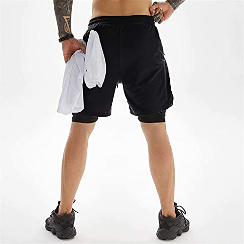 ASKSA Shorts esportivo masculino 2 em 1 corrida ou academia secagem rápida respirável shorts de trei