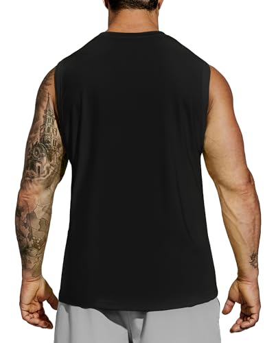 MIER Mens Workout Tank Tops Quick Dry Sleeveless UPF 50+ Muscle Tee Shirts for Athletic Gym Running Swim Beach Training2