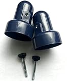 Trampolines Replacement Blue Pole caps with Flat Bottom, 2 Caps, 2 Bolts