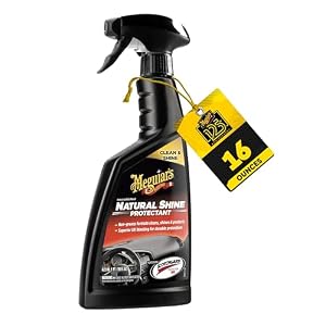 Meguiar’s G4116 Natural Shine Protectant, Plastic Restorer that Improves Color and Shine for Vinyl, Rubber, and Plastic Surfaces, Provides UV Protection, Easy to Use Spray, 16 oz