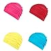 DSBAOMA Fabric Swim Caps for Long/Short Hair Cloth Swimming Caps Pleated Elastic Comfort Bathing Caps Keep Hairstyle Unchanged