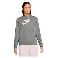 Nike Women's Sportswear Gym Vintage GFX Easy Pullover Hoodie, Dark Grey Heather, X-Large