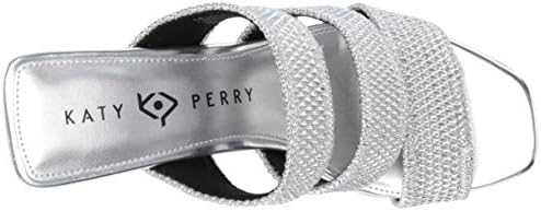 Katy Perry Women's The CALI-Metallic Scrunchie Heeled Sandal, Silver, 5 M Medium US | Image 4