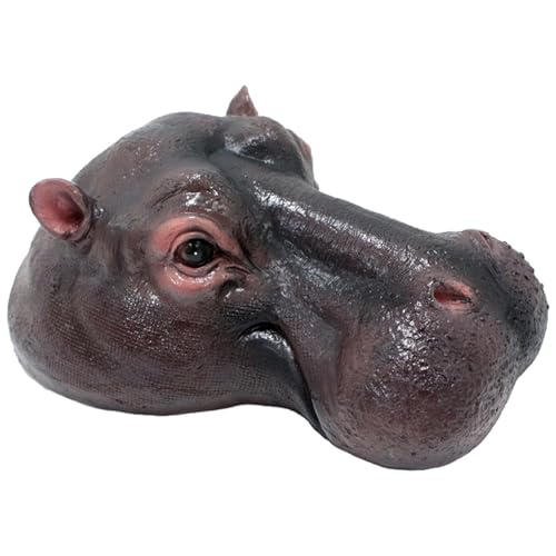 Bemonew Duck Decoys - Decoración realista de hipopótamo para piscina, flotante, decoración de piscina flotante de resina para protección de superficies de agua, 18,5 x 11,5 x 7,3 cm