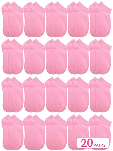 Funtery 20 Pairs Pink Purple Ankle Socks for Girls Breathable Low Cut No Show Pastel Socks2
