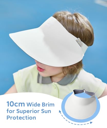 Image of SMILEYWORLD Kids Sun Visor Hats for Girls Boys, UPF 50+ Adjustable Cooling Sports Hat, Packable Visor for Tennis, Pickleball