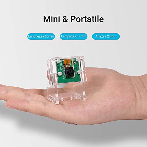 LABISTS Raspberry Pi Camera Module B01, 5M 1080P Risoluzione per Raspberry Pi 4, Pi 3, Pi 2, RPi Camera Set con Custodia Protettiva, 2 Cavi di Nastro (10cm &15cm)