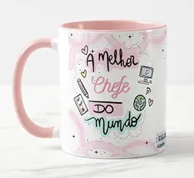 Caneca A Melhor Chefe do Mundo Int Rosa