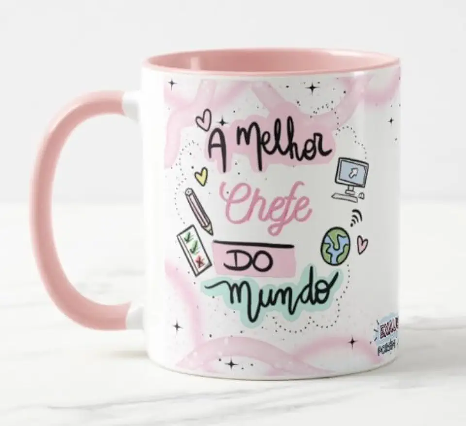 Caneca A Melhor Chefe do Mundo Int Rosa