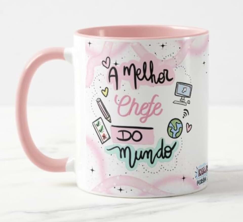 Caneca A Melhor Chefe do Mundo Int Rosa