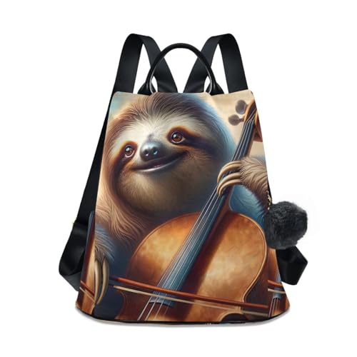 Sac à dos paresseux violoncelle femme résolvant le manque de poche antivol