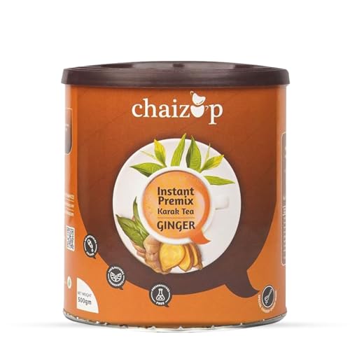 Image of Chaizup Premium 1 Min Instant Ginger Tea Premix - 500 Gram Can|Ginger Flavours|Approx. 35 Servings