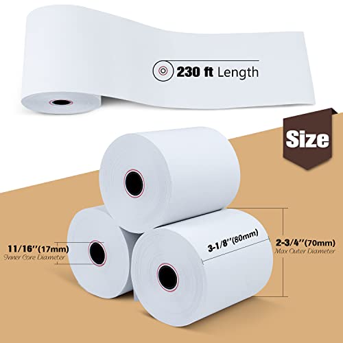 Tk Thermal King, 3-1/8" X 230' Point-Of-Sale Thermal Paper Rolls Fits Station Pos System (10 Rolls) #TOP1