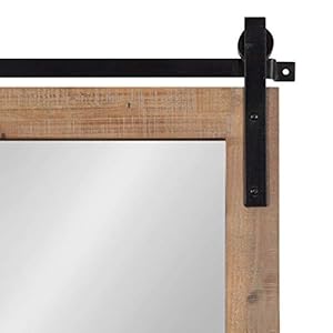 Kate and Laurel Cates Rustic Wall Mirror with Hooks, 18 x 28, Rustic Brown, Farmhouse Wall Decor with Function Kate and Laurel Cates Rustic Wall Mirror with Hooks 18 x 28 Rustic Brown Farmhouse Wall Decor with Function