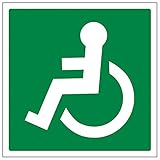 Vsafety 14019 At-r'Chaise de roue Logo Face à gauche' Sign, carré, 200 mm x 200 mm (lot de 3)