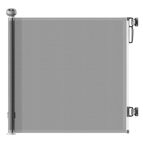 Allyson® Treppenschutzgitter Ausziehbar, Türschutzgitter bis 140 cm Treppengitter für Kinder & Haustiere, Kinderschutzgitter 85 cm Höhe, Haustierschutzgitter Einziehbar, Verstellbar & Stabil – Grau