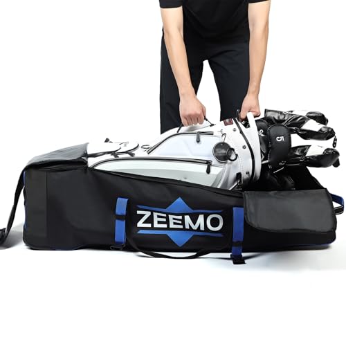 image for ZEEMO Golf Travel Bag, Full-Open Protective & Wheeled Airline-Approved
