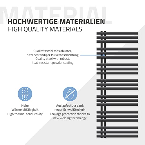 Paneelheizkörper ECD Germany Iron EM Design Badheizkörper 600 x 1600 mm