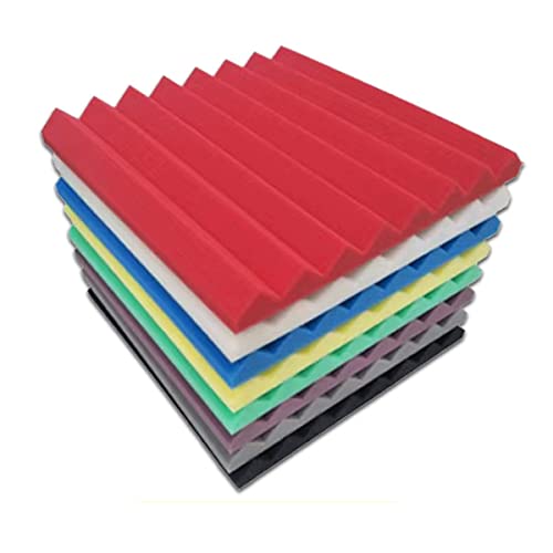 12 Pezzi Pannelli insonorizzanti Isolamento Acustico Schiuma Cuscinetti per la riduzione del Rumore Trattamento Acustico Ignifugo ad Alta densità per Sala Studio Audio 30x30x2,5 cm (Colore: Blu)