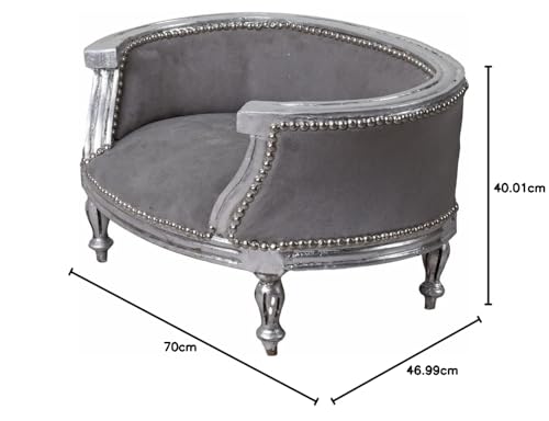 Hundebett Barock Silber Grau Hundesofa Small Katzenbett cat700e19 Palazzo Exclusiv