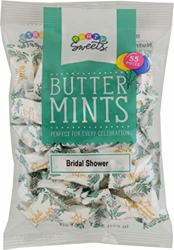 Party Sweets Bridal Shower Themed Buttermints By Hospitality Mints, Individually Wrapped, 7 Oz. Bag Pack Of 6 (330 Pieces), White Buttermints #TOP1
