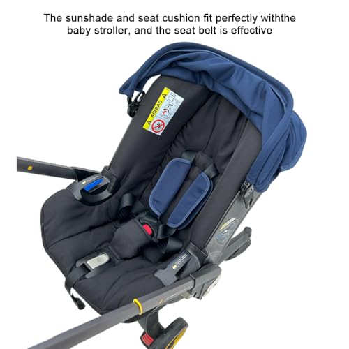 Image of Stroller Accessory Washing Kit Textile Set, Colorful Canopy & Water Resistance Soft Cushion Compatible with DOONA CAR SEAT Strollers (Blue)