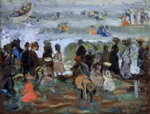 Peinture à l'huile After The Storm par Maurice Prendergast, toile 30x36 pouces
