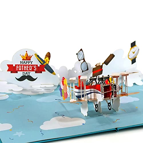 Cutpopup Father's Day Card Pop Up, Birthday 3D Greeting Card (Fathers Day Plane) #TOP10