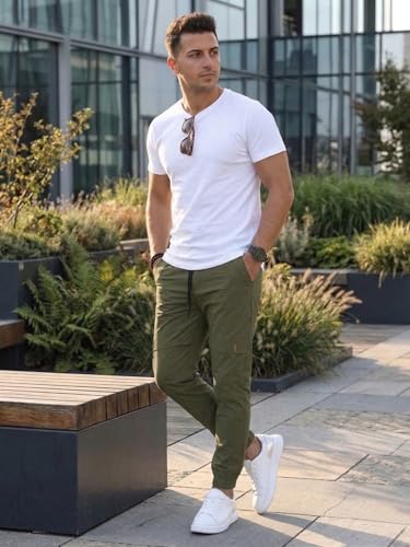 Image of ANNI Designer Men Cargo Pants Cotton Solid | Cargo Pants for Men | Mens Cargo Trouser | Multi Pocket Cargo Pant Regular Fit | Casual Stylish Bottom Wear for Mens Comfortable Clothing