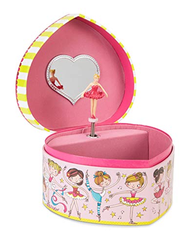 Jewelkeeper Heart Shaped Little Ballerina and Friends Musical Jewelry Box, Swan Lake Tune