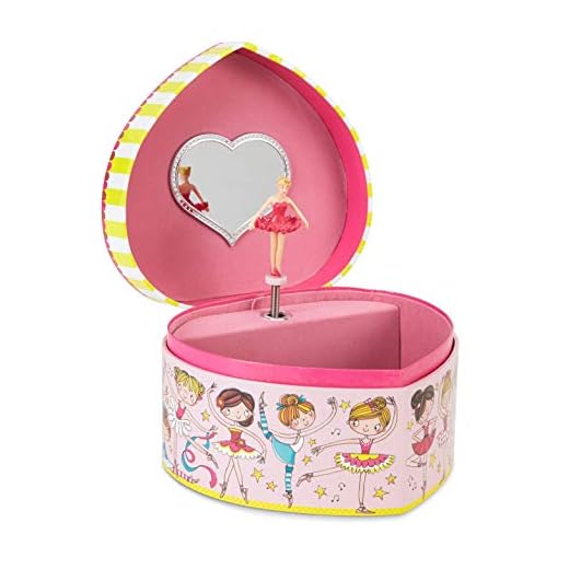 Jewelkeeper - Caja Musical para Joyas en Forma de Corazón con Bailarinas - Melodía del Lago de los Cisnes