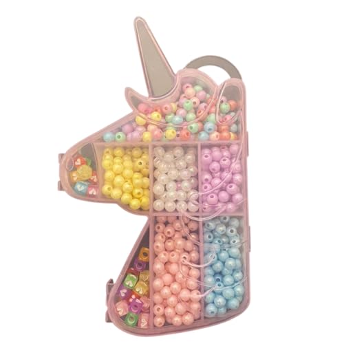 Kit de Miçangas Unicórnio 350 Peças Coloridas Entremeios Para Montar Pulseira Colar Bijuteria