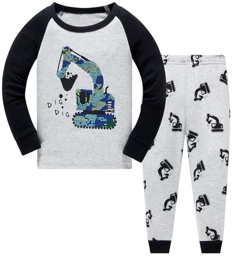 TEDD Garçons Ensembles de Pyjama Coton Mignonne Dinosaure Bébé Noël Vêtements de Nuit pour Enfants 6-7 Ans