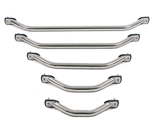 Nautika Edelstahl Handlauf 354-708 mm Ø 19, 22, 25 mm Reling zum nachrüsten, Boot Bootsreling Halte-Griff Halterung Größe 708 mm Ø 25 mm