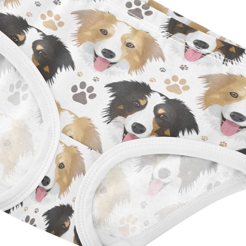 Joisal Cotton Girls Underwear Toddlers Cute Border Collie Dog Little Girl Panties Funny Briefs Kids Undies 2t4