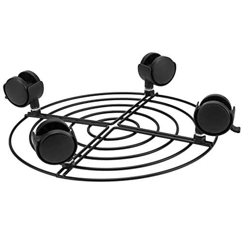 MUKLEI 4 Pack 27 cm Diameter Metal Plant Caddy, Rolling Plant Stands, Round Plant Dolly with Lockable Wheels, Flower Pots Holder on Wheels for Indoor and Outdoor Use, Black - Image 4