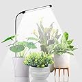Juhefa Grow Light for Indoor Plants Growing, 6000K Full Spectrum Gooseneck Plant Lamp for Seedings Succulents Small Plants, Auto On/Off Timing & 5 Dimming, 1-PACK