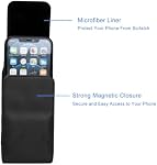 Rotating Clip Case for iPhone 17 16 Pro Max, Samsung A17 A16 A07 S26 Ultra | Extra Large Cell Phone Holster Belt Holder for Galaxy S25 Ultra S24 Ultra A06 A37 A36 A26, Moto G6 Power / G15 / G 5G