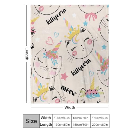 Couverture polaire chat licorne contre le froid sur canape et lit - 3