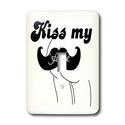 Interrupteur à bascule moustache humour multicolore plaque murale 3dRose LSP_76619_1 - 2
