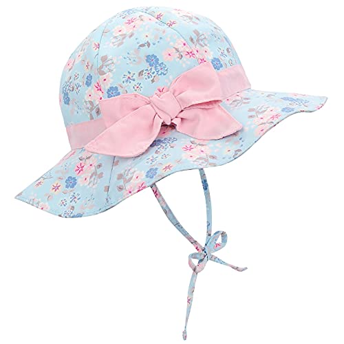 Image of Baby Sun Hat Toddler Baby Girl Hats UPF 50+ Summer Kids Beach Wide Brim Bucket Caps